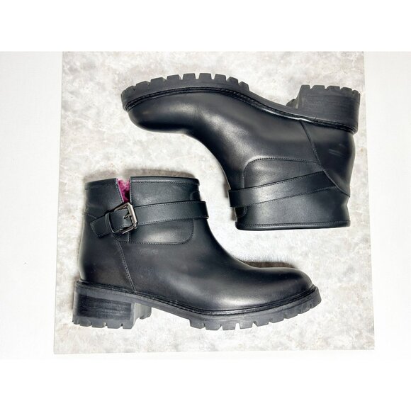 Fendi Women's Shearling Fur Lining Moto Ankle Boots in Black - Sz 40 (9.5) - Picture 2 of 10
